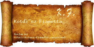 Kotász Fiametta névjegykártya